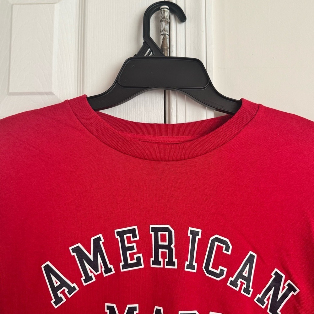 American Giant Unisex USA Tee Shirt Men's XL Red "AMERICAN MADE"  Premium Cotton - Picture 5 of 11
